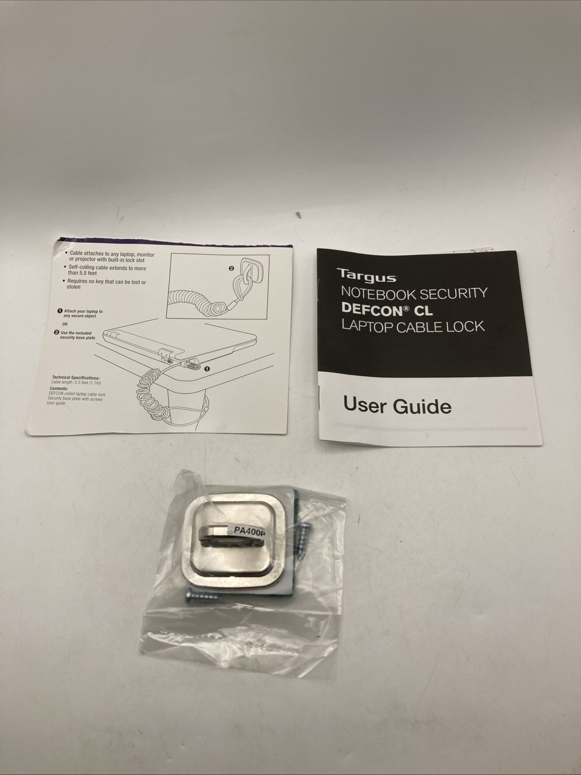 Targus PA400P Security Anchor Base Plate & Screws Only-NO CABLE LOCK NEW