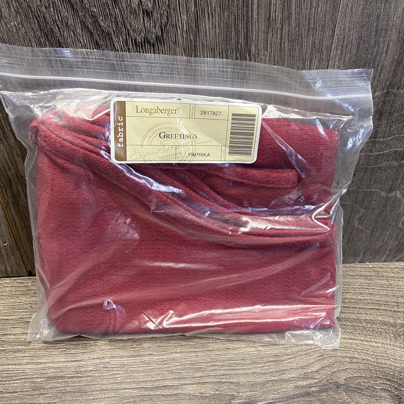 LONGABERGER LINER GREETINGS ITEM 2817827 - Paprika Color