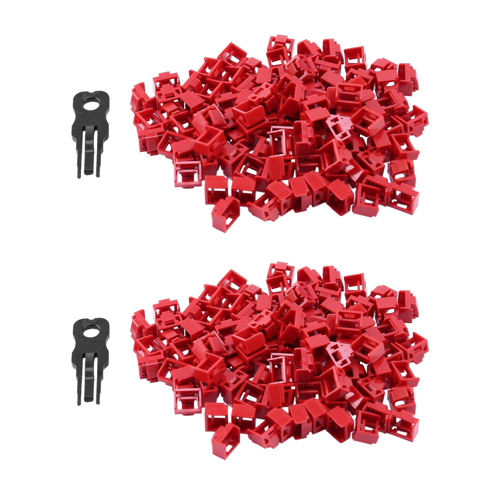 200Pcs Red RJ45 Port Ethernet LAN Hub  Dust Cover Plug  Blockout Protector2891