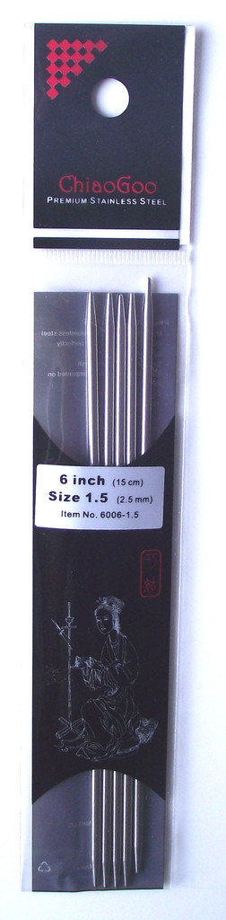 ChiaoGoo 6 Inch Double Point Knitting Needles Stainless Steel MPN 6006