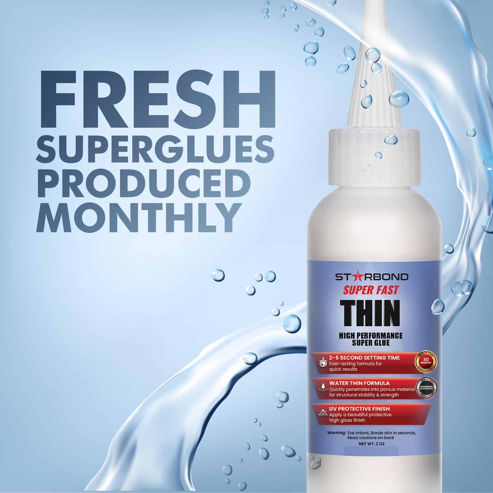 Starbond Super Fast Thin CA Glue – Pro Kit with 2 ounce, Clear