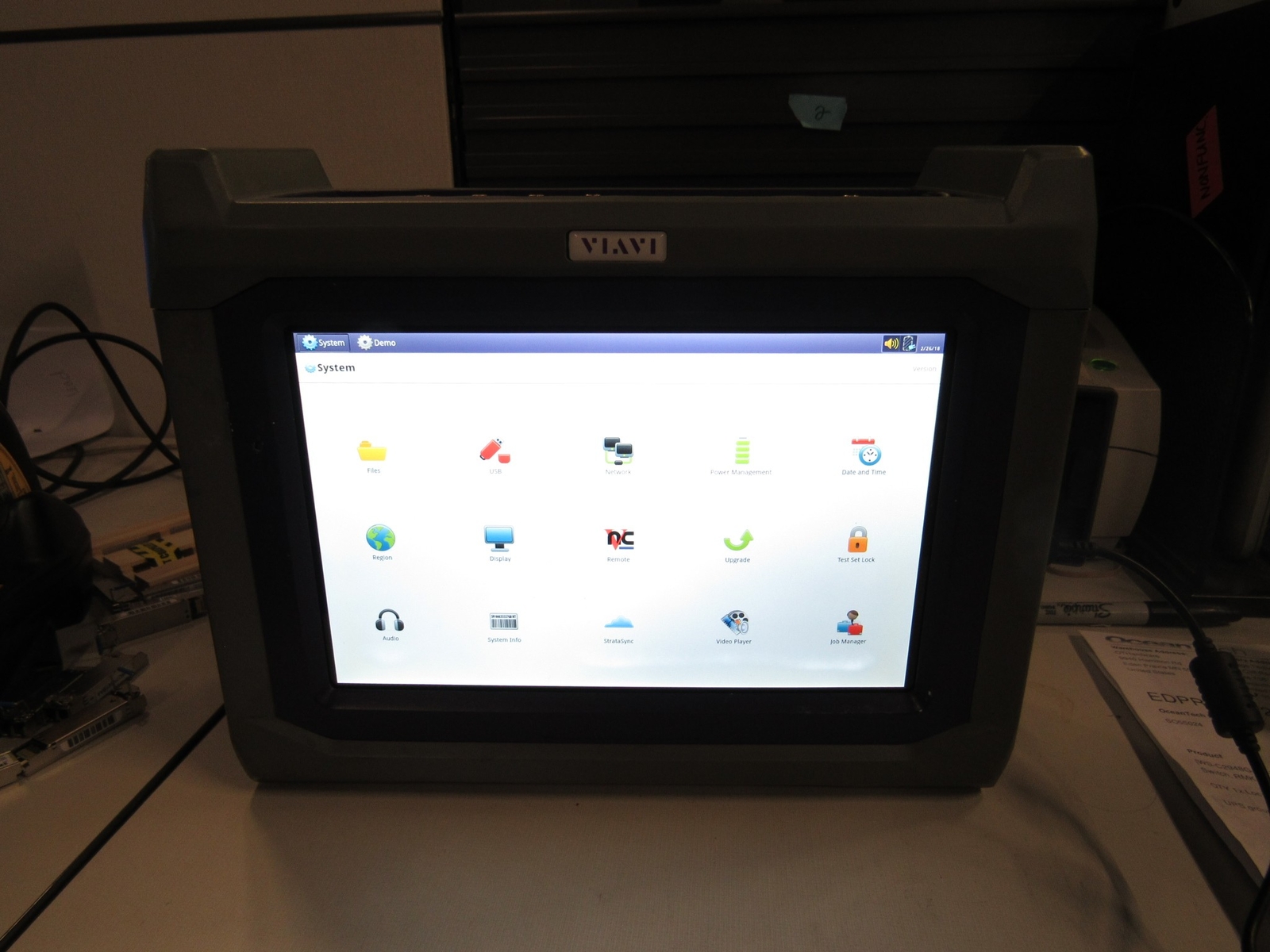 VIAVI JDSU Display 2x SFP 2x USB Tablet Touchscreen Working Tested No Battery