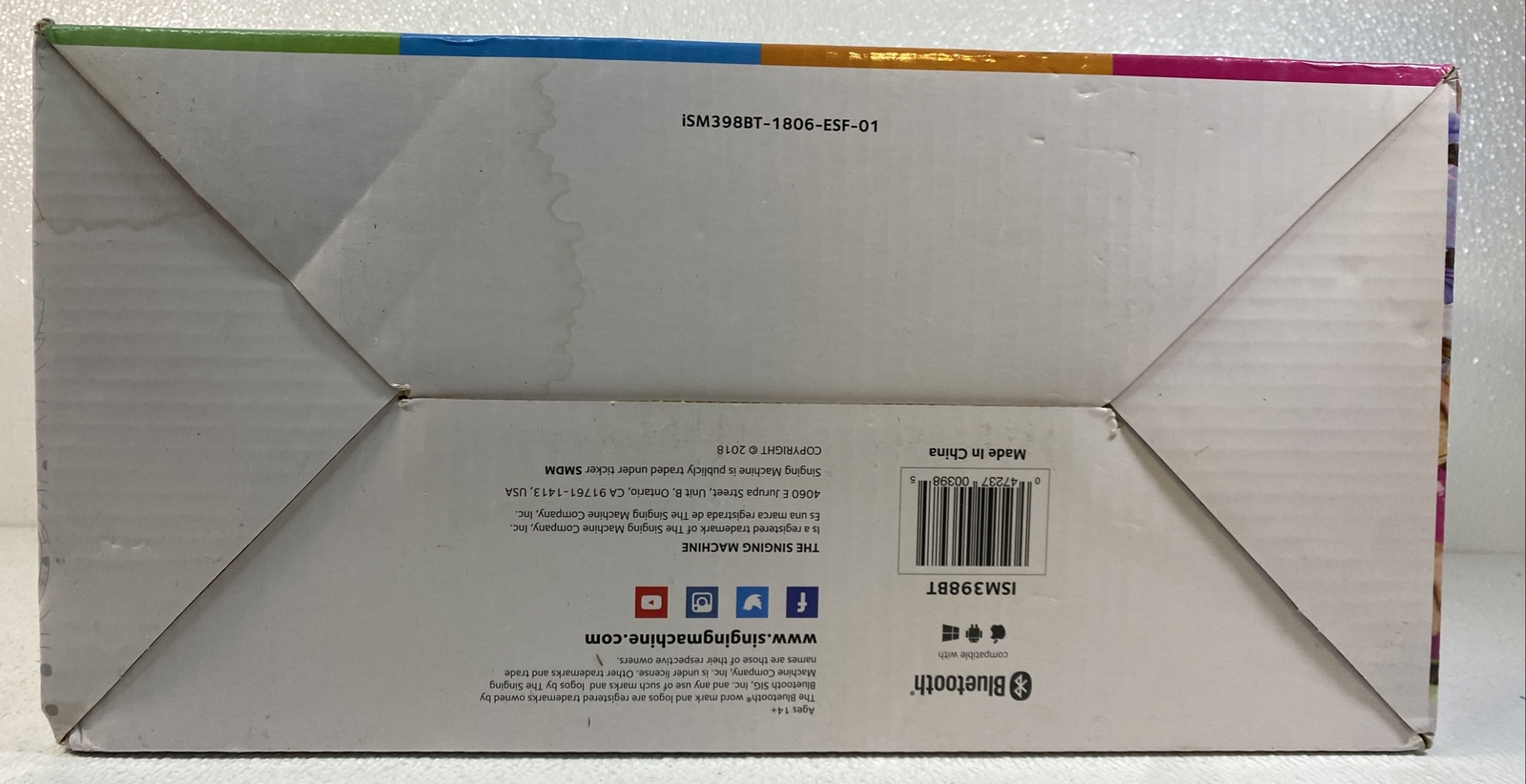 THE SINGING MACHINE TABEOKE PORTABLE BLUETOOTH KARAOKE SYSTEM, WHITE New