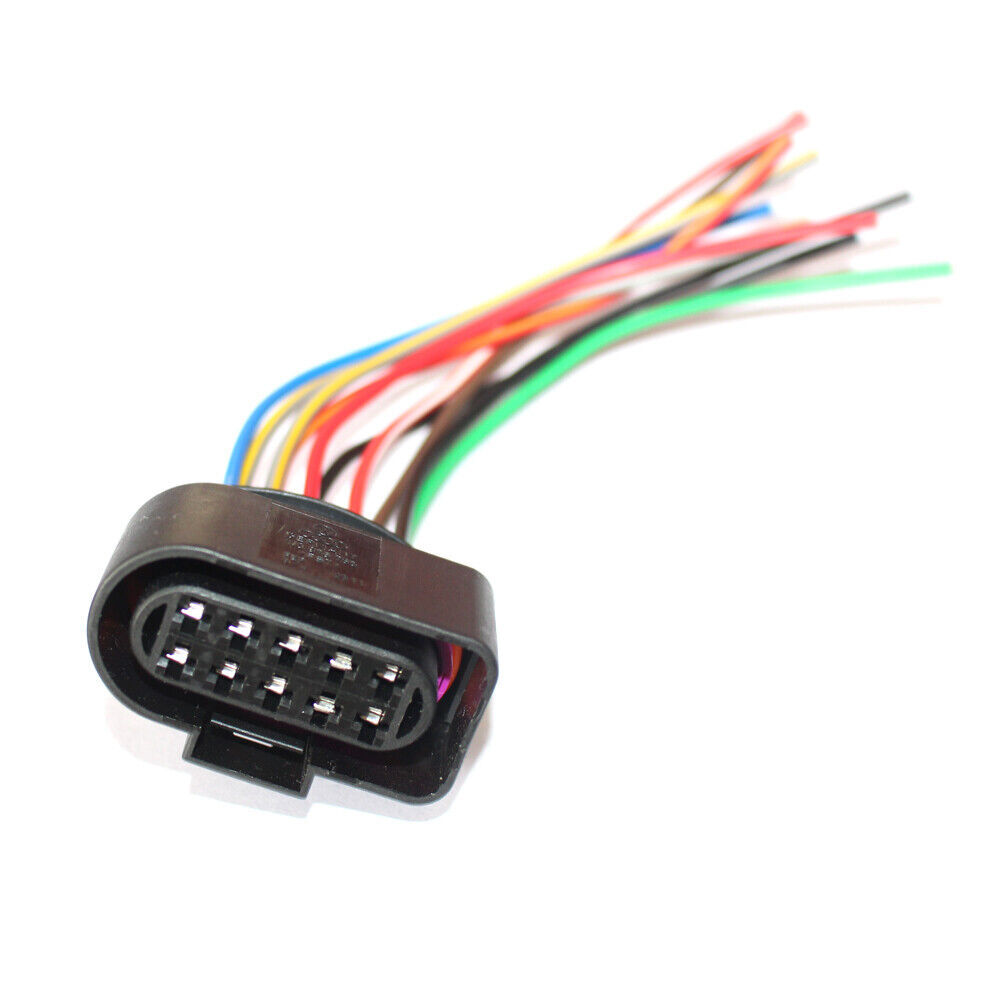 1J0973735 10-Pin Connector W/ Pigtails For Audi VW Headlight Plug Neutral Safety