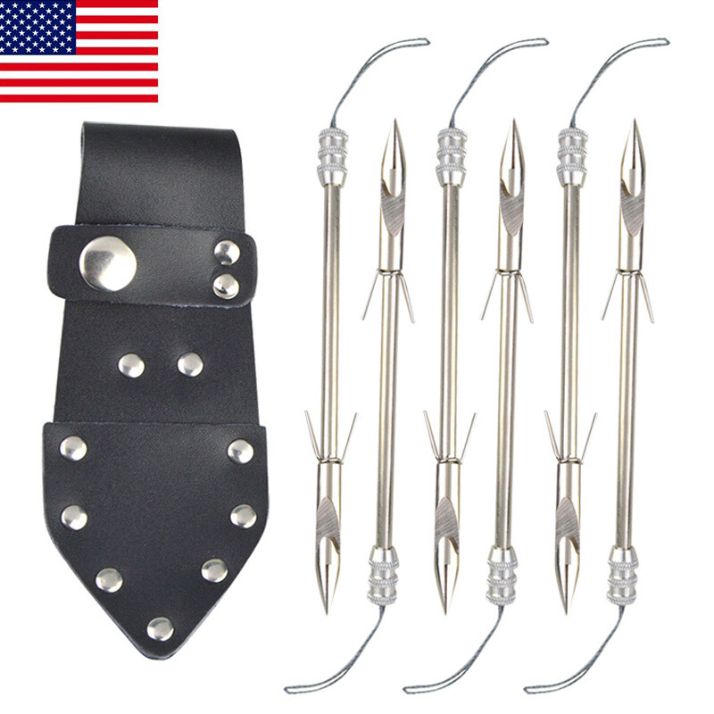 6X Bowfishing Arrowheads Darts Quiver Catapult Tips Archery Bow Fishing Hunting