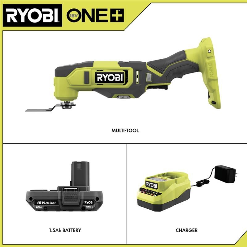 RYOBI 18V Cordless Multi-Tool Kit with 2.0 Ah Battery and Charger