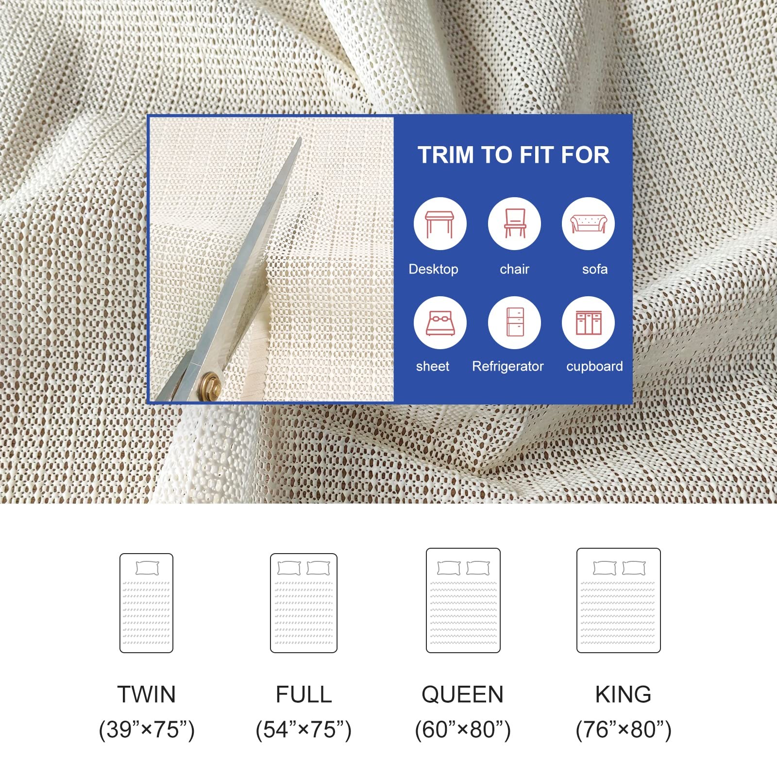 Foboull Mattress Slide Stopper and Gripper, Keep Bed Topper Pad from King