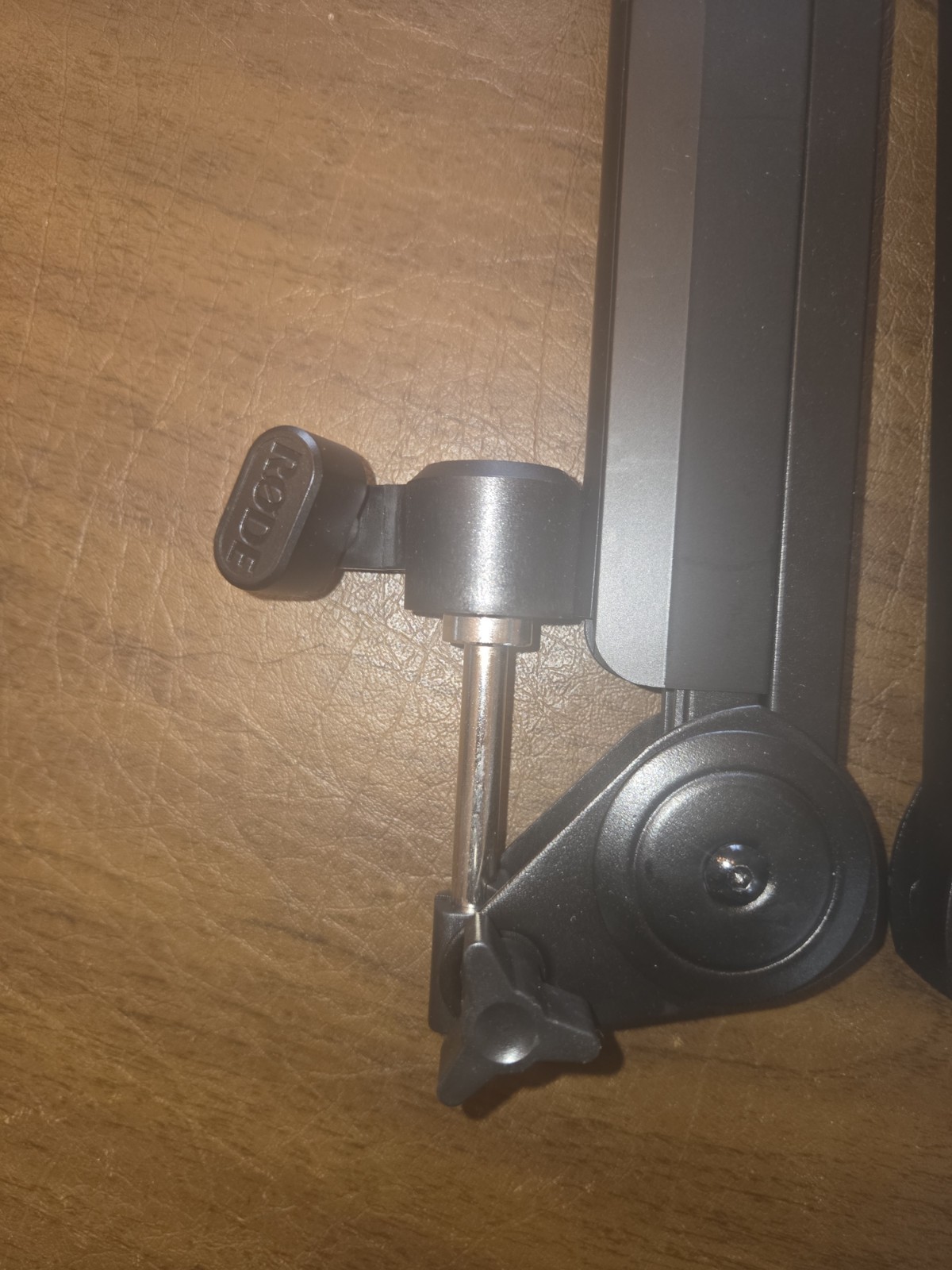 Black Height-Adjustable Microphone Boom Arm with Desk Clamp