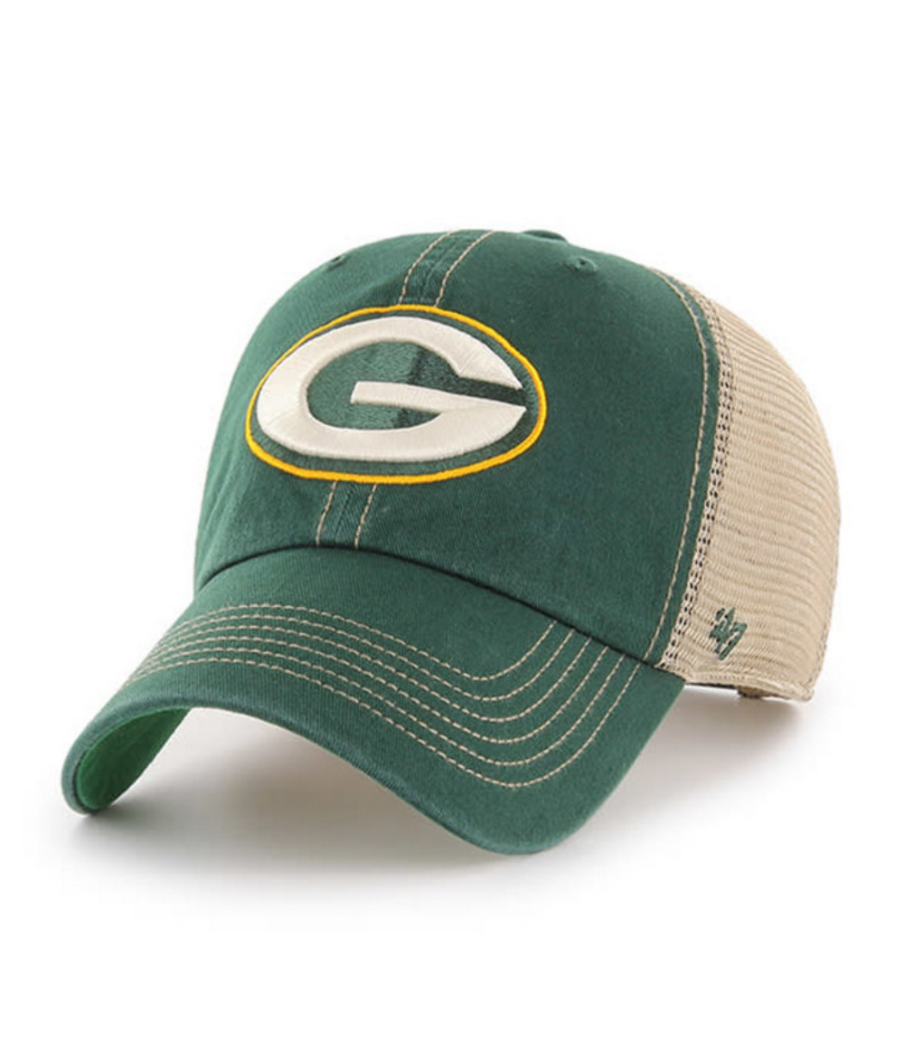 Green Bay Packers '47 Brand Green Trawler Clean Up Adjustable Trucker Dad Hat