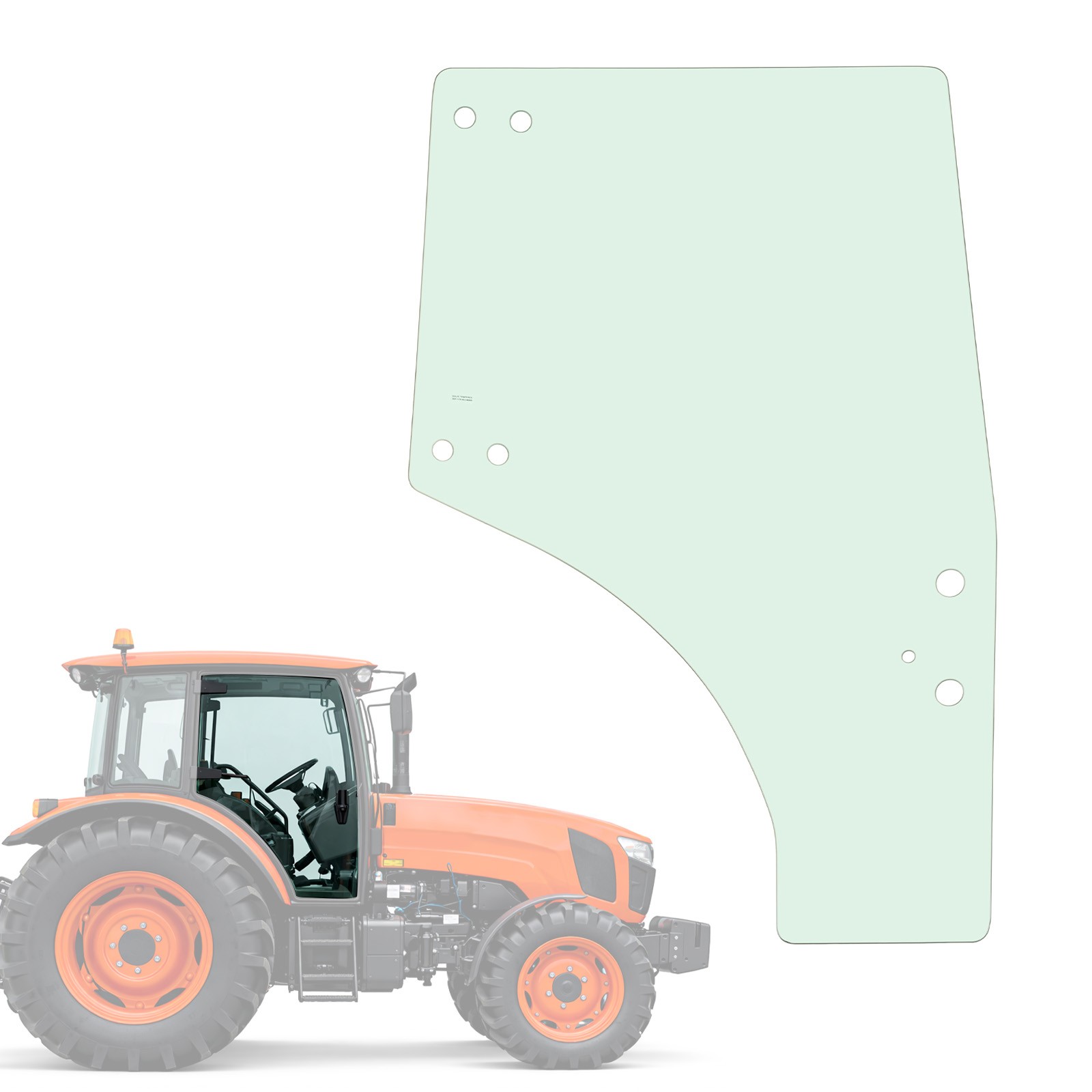 Right Side Cab Door Glass RH For Kubota M5-111 M5040 M6040 M7040 M8540 M9540