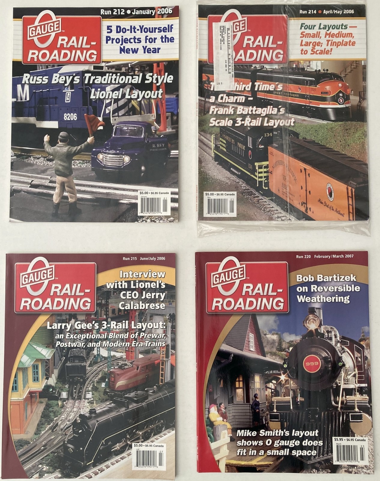 Lot of 8 issues O GAUGE RAILROADING magazine 2006 2007 Calabrese Battaglia *EXC*