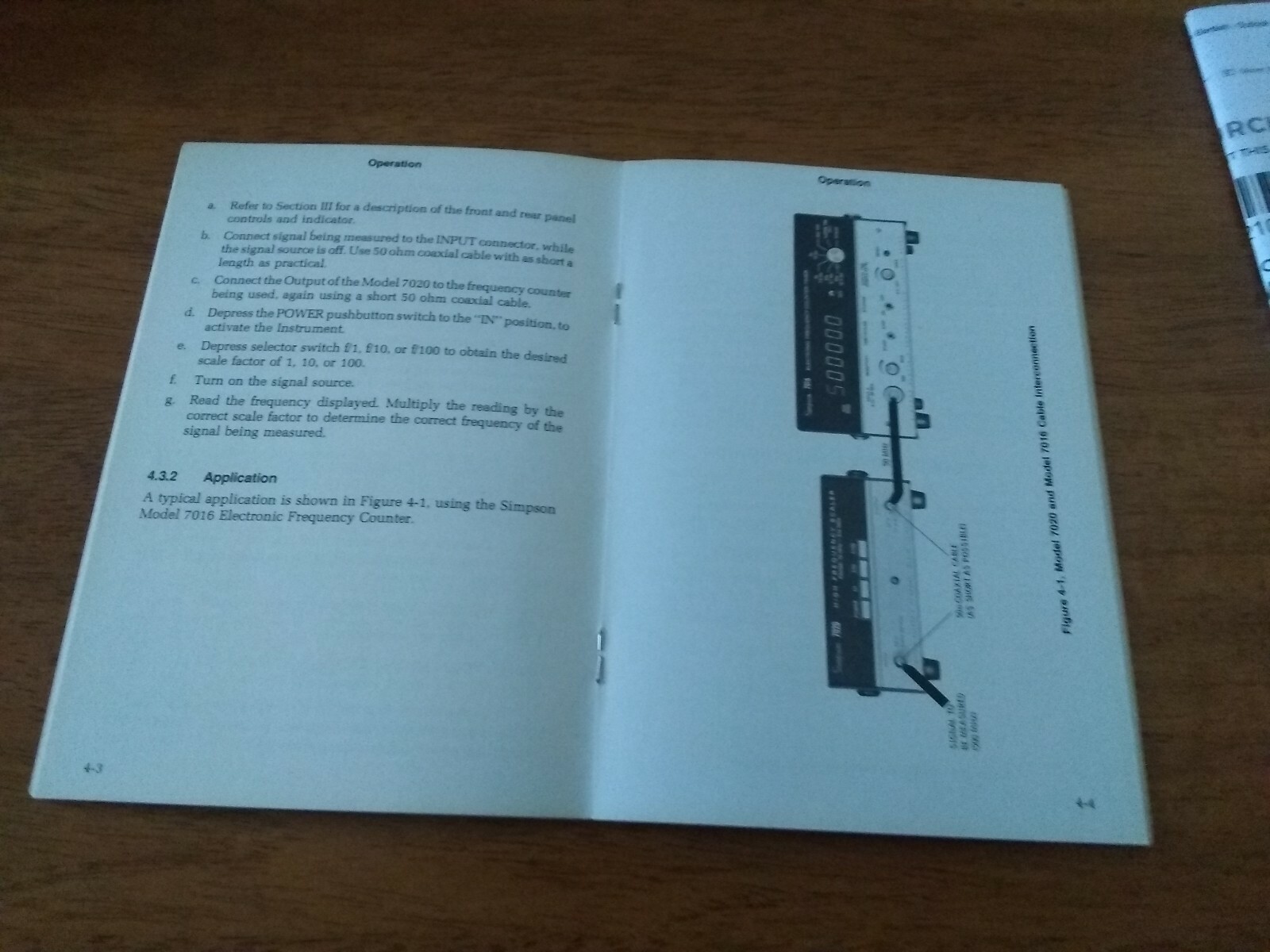 Simpson Operator's Manual Model 7020 High Frequency Scaler