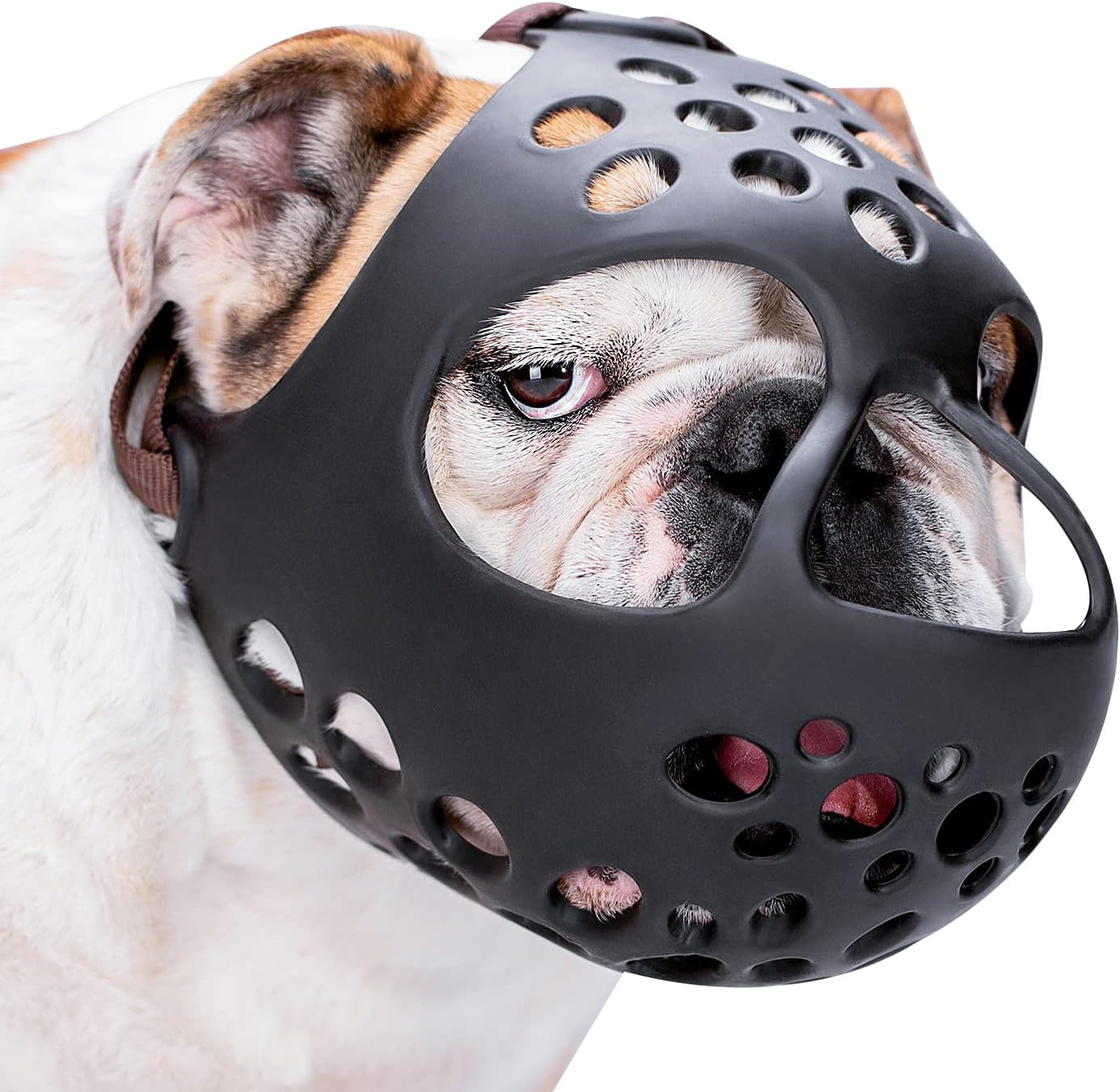 Short Snout Dog Muzzle, Soft Silicone Flat Faced Muzzle for French Bulldog Shih