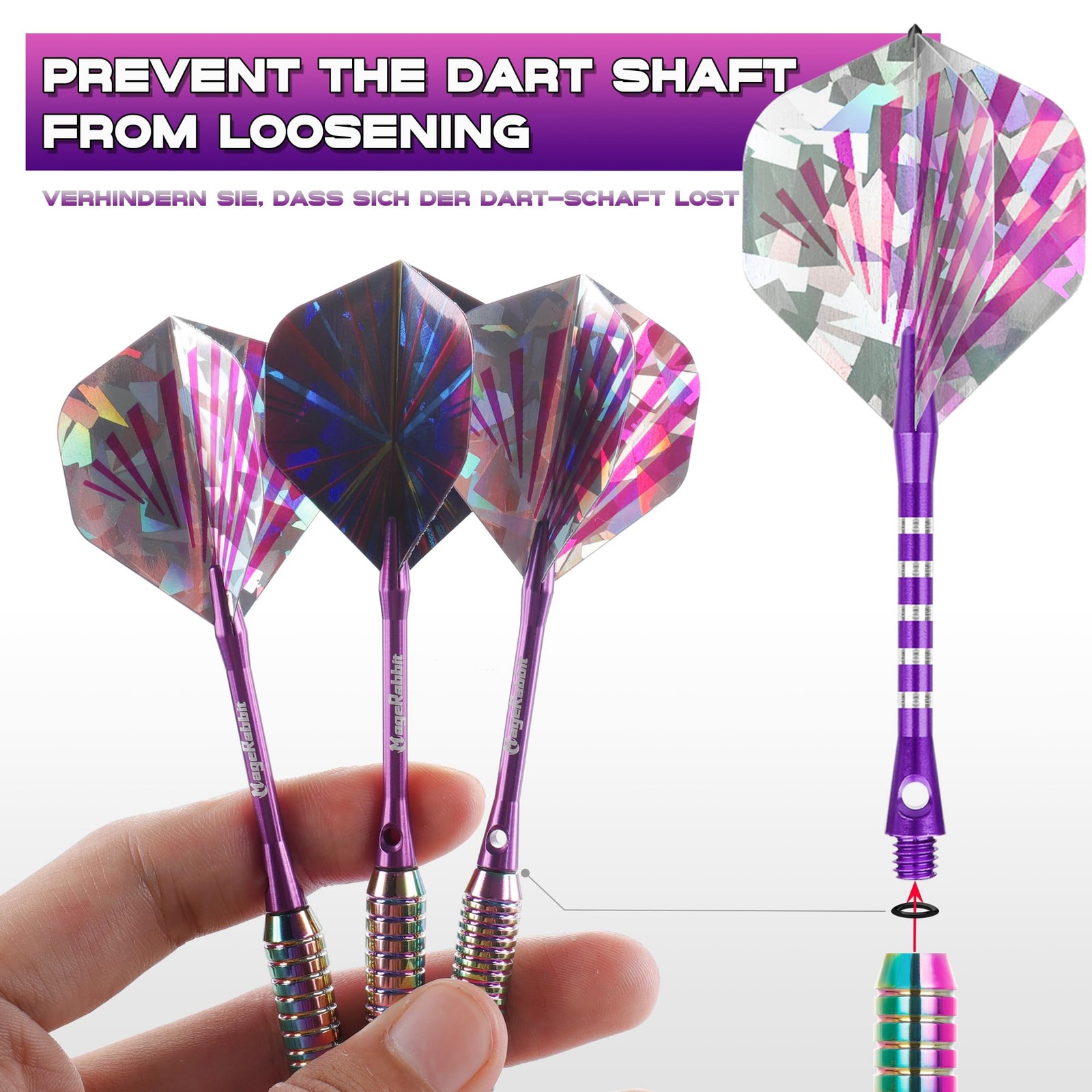 Darts Plastic Tip 3pcs with Extra Accessories, Professional Soft Tip Dart for El