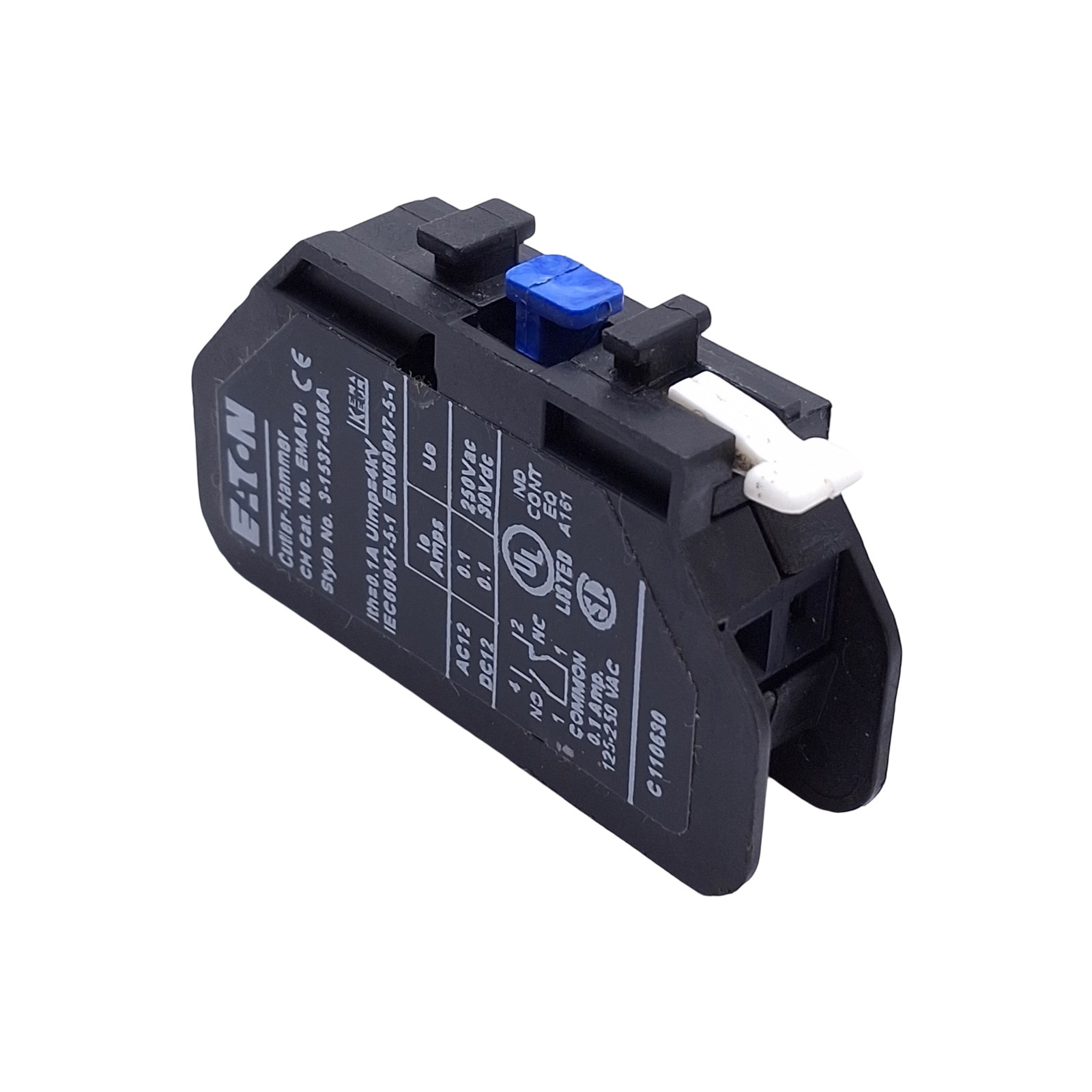 Eaton Cutler-Hammer EMA70 Starter Contactor Logic Level Auxiliary Block, 1NO-1NC