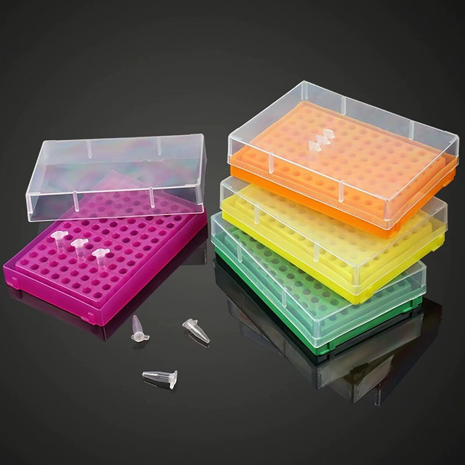 PCR Tube Rack 96 Well Plate for 0.1ML 0.2ML PCR Tubes & Strips Yellow