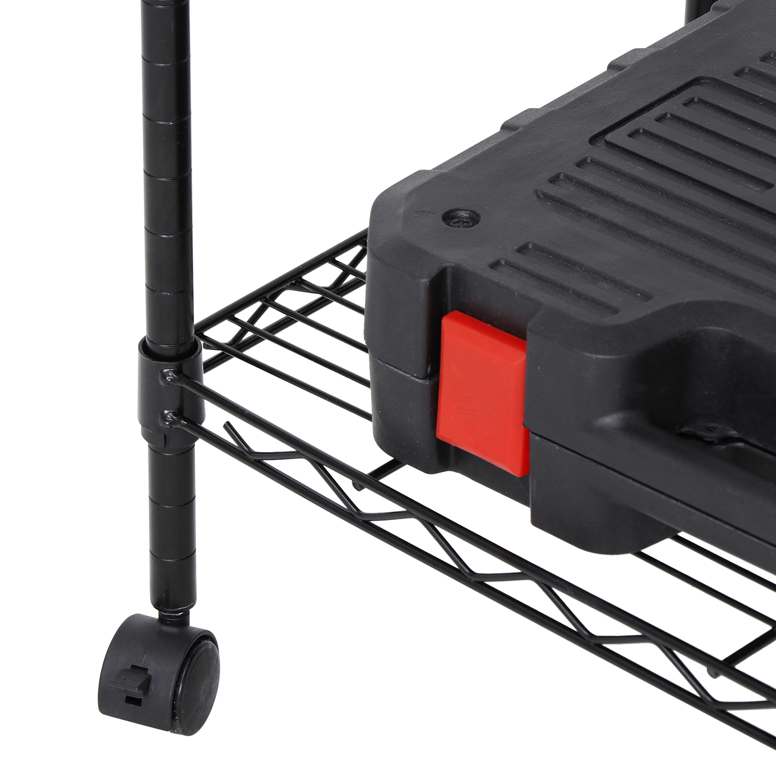 Unit Shelving Metal 3 Tier Wire Rack Organizer Adjustable Shelve with 4 Wheels