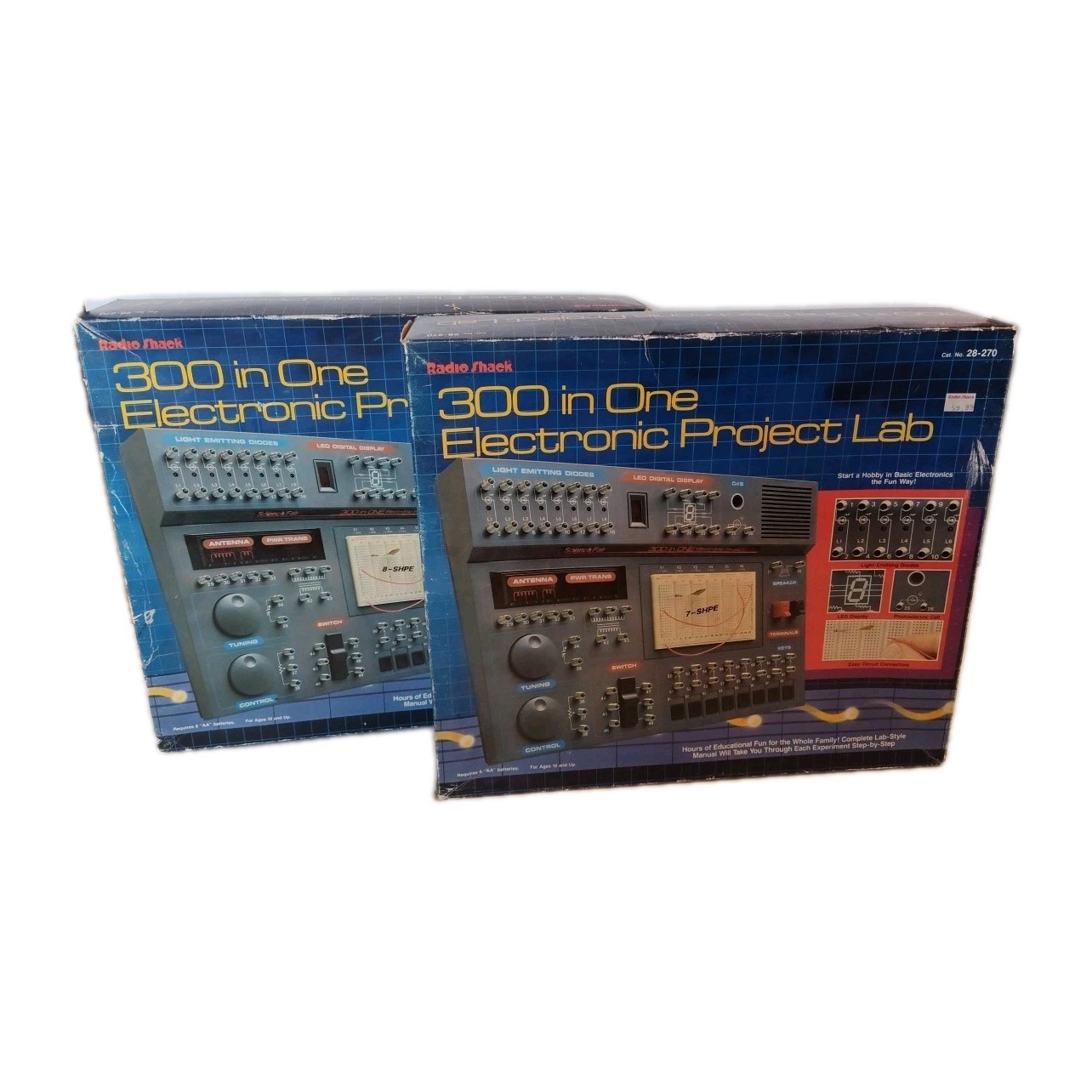 2 Radio Shack Electronic Project Lab 300 in One Kits 28-270 AS IS FOR PARTS Lot