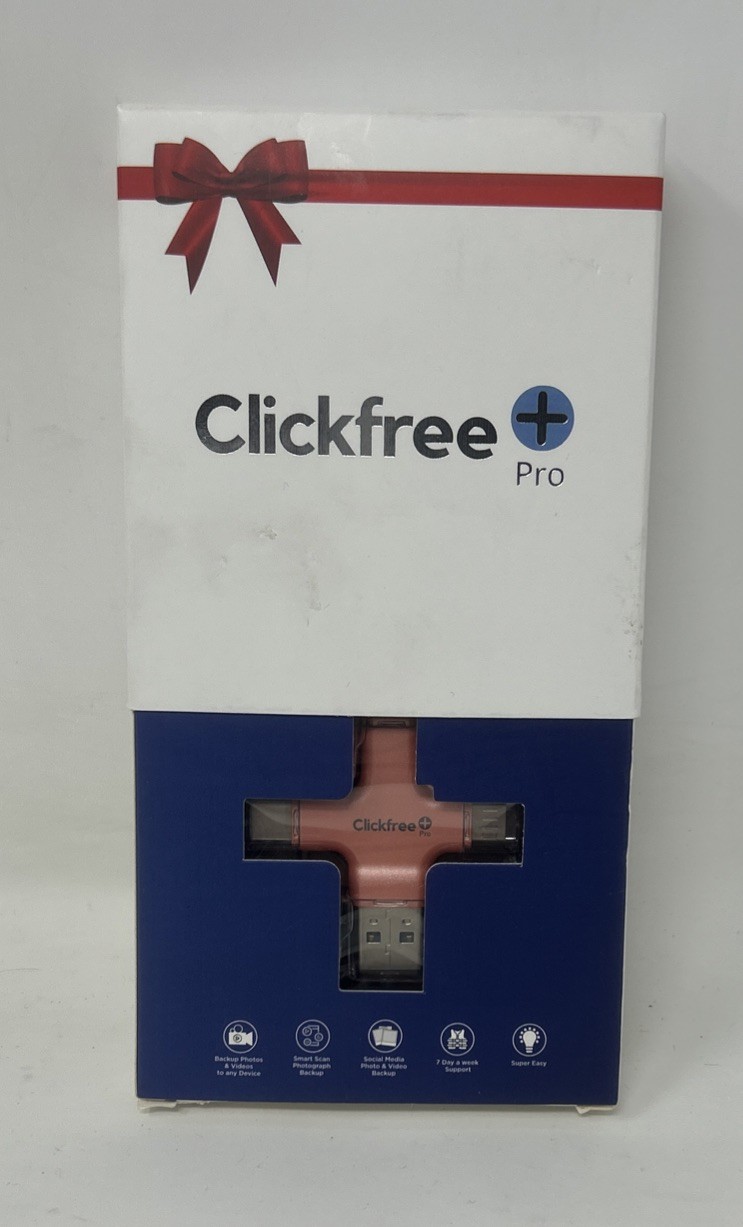 Clickfree Pro USB Photo & Video Backup Storage, Expansion Device Peach/pink