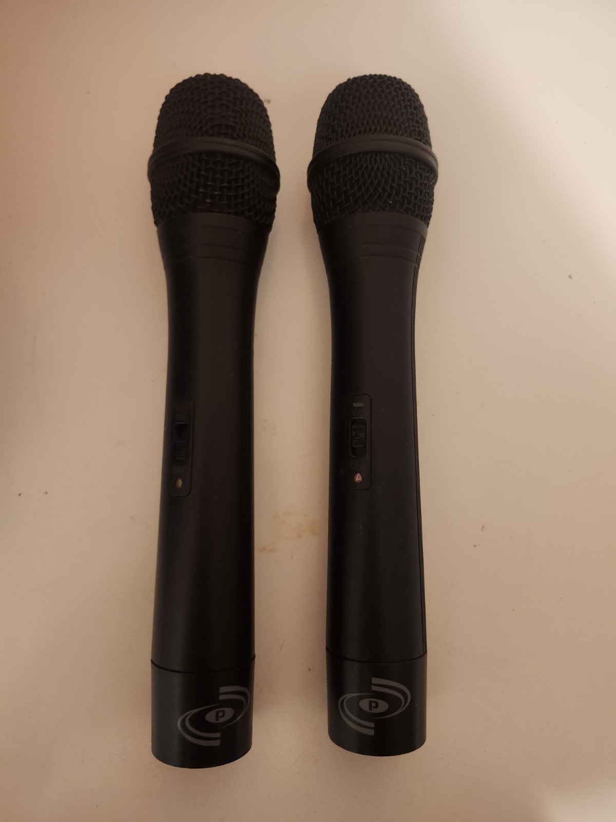 Pair (2) Black Handheld/Stand-Held Microphones for Karaoke Singing, Unbranded