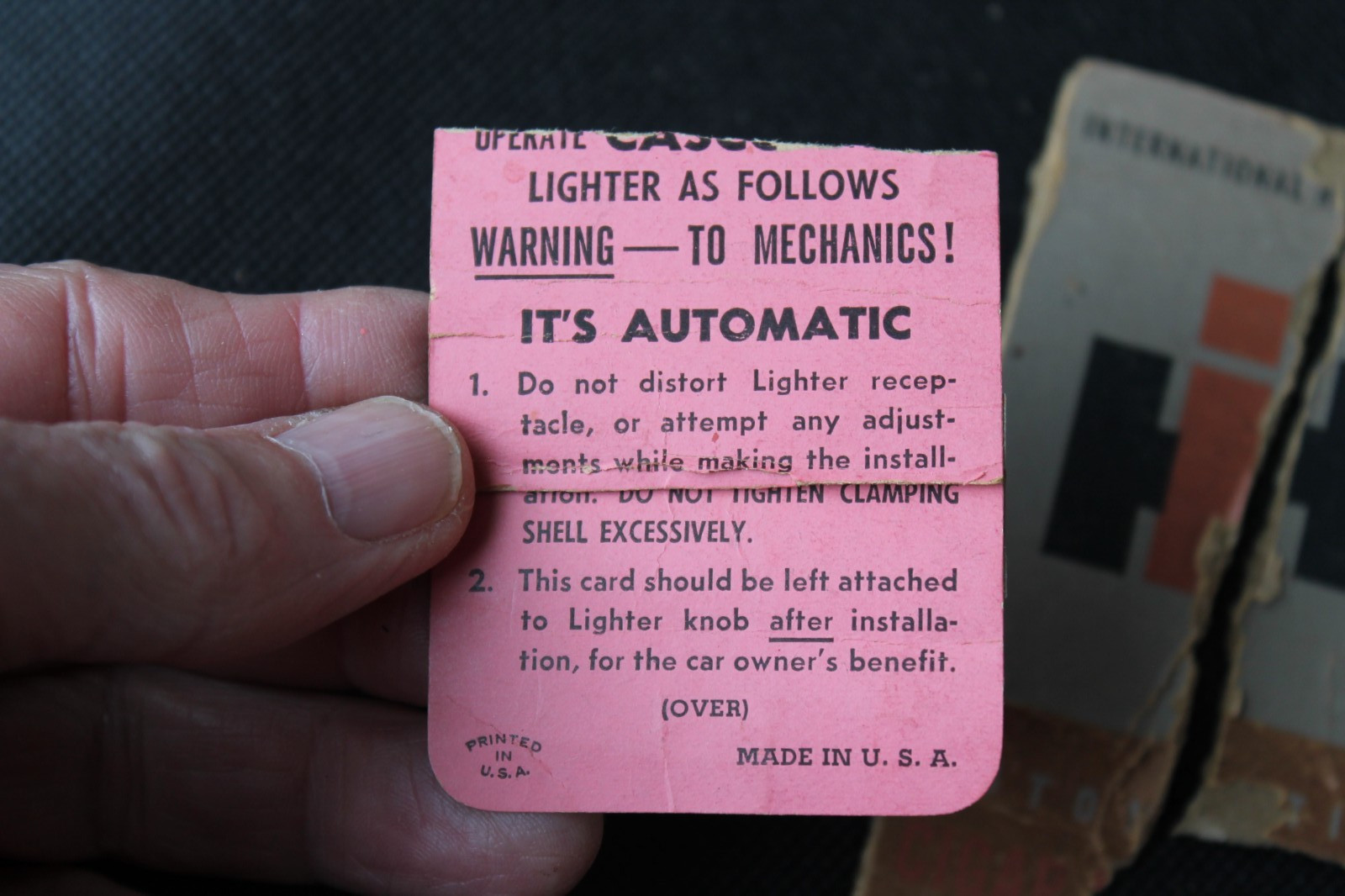 casco 6 volt cigarette Cigar car lighter International Harvester