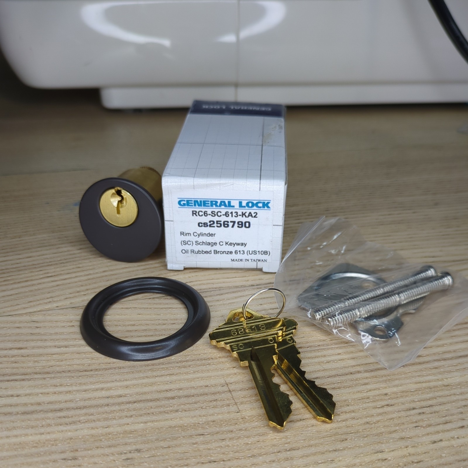 General Lock Rim Cylinder RC6-SC-613-KA2  Schlage C Keyway