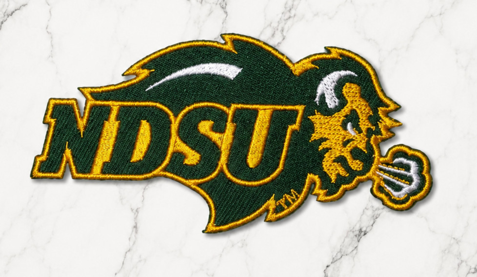 NORTH DAKOTA STATE BISON NCAA EMBROIDERED IRON ON PATCH 3.75"X2" FREE SHIPPING