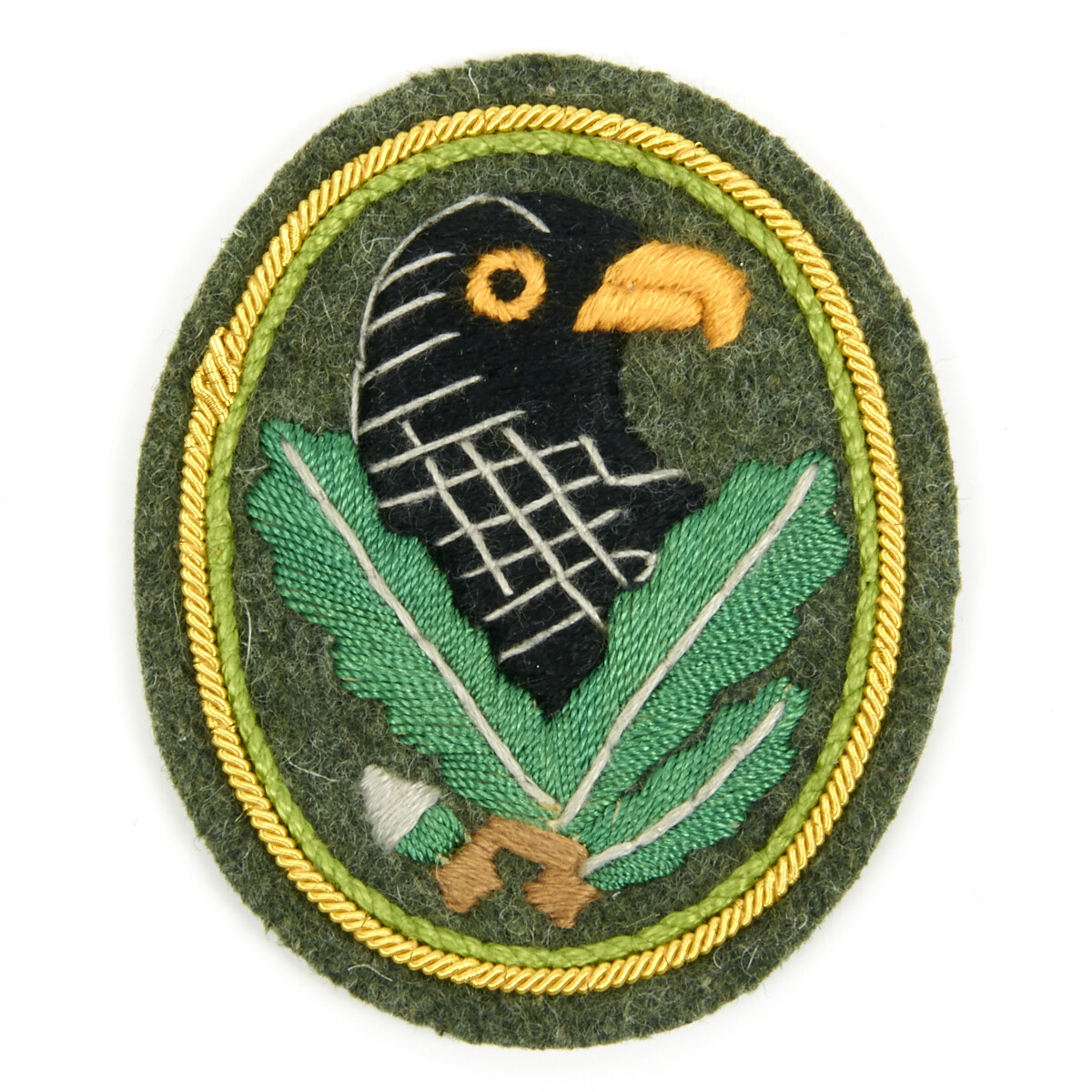 German WWII Sniper Cloth Badge with Gold Trim - Third Grade