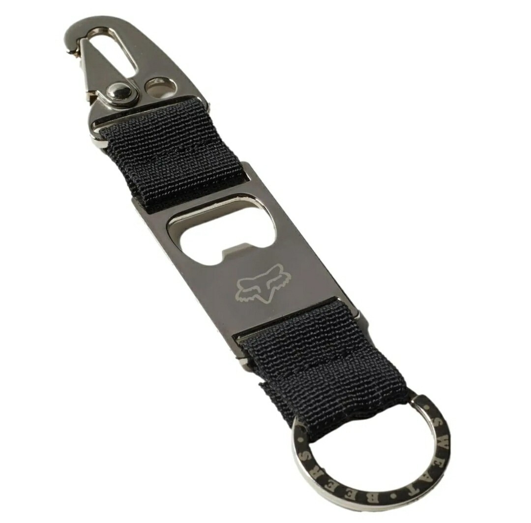 Fox Racing Unisex Double Threat Key Chain Bottle Opener - Silver NOS