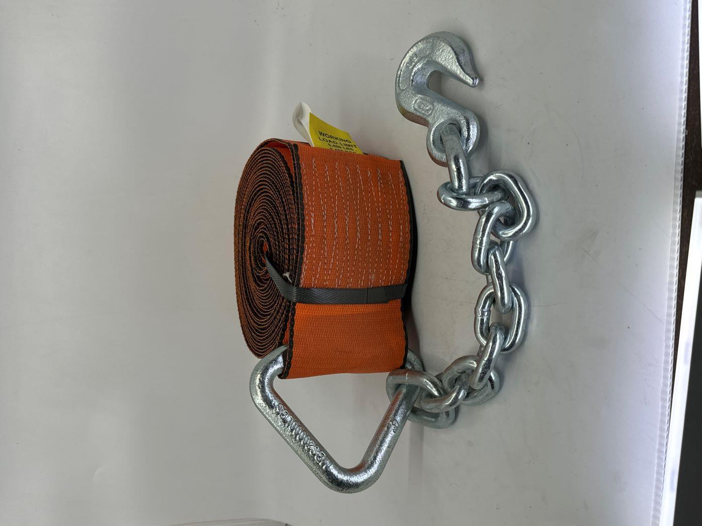 4"X30' Heavy Duty Winch Strap with Chain Hook 2 Pack