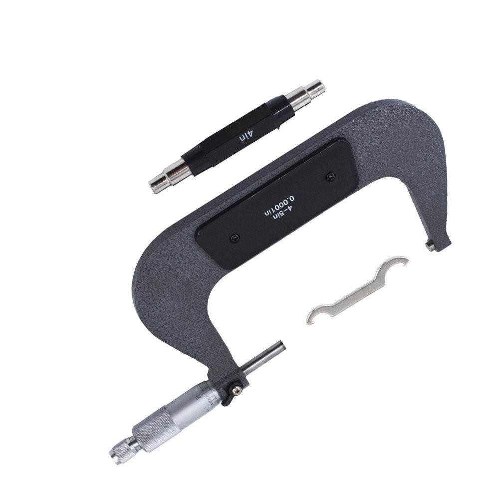LABLT 4-5In Outside Micrometer /0.0001" Carbide Tipped Precision Micrometer