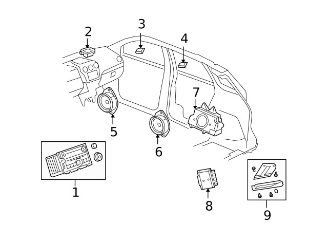Genuine GM Front Door Upper Radio Speaker and Grille 96673604
