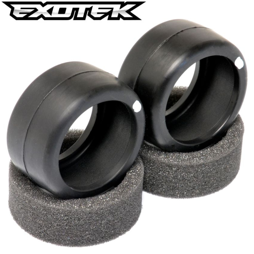 Exotek RC F1 Front Soft Rubber Tires 33X Carpet (2) w/Foams RC Car Road Racing