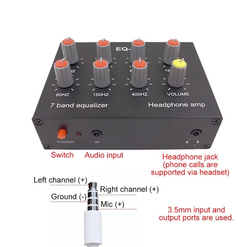 7 Band Sound Equalizer 2 Channel Audio Mixer Equalizer Digital Sound Equalizer