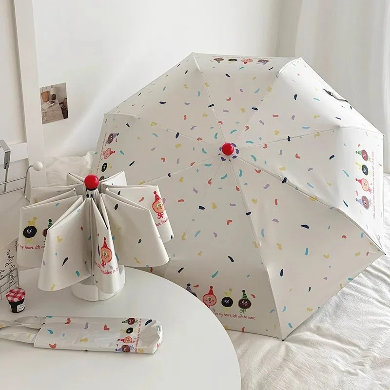 Fun biscuits, red nose, fully automatic umbrella, sun and rain dual-purpose