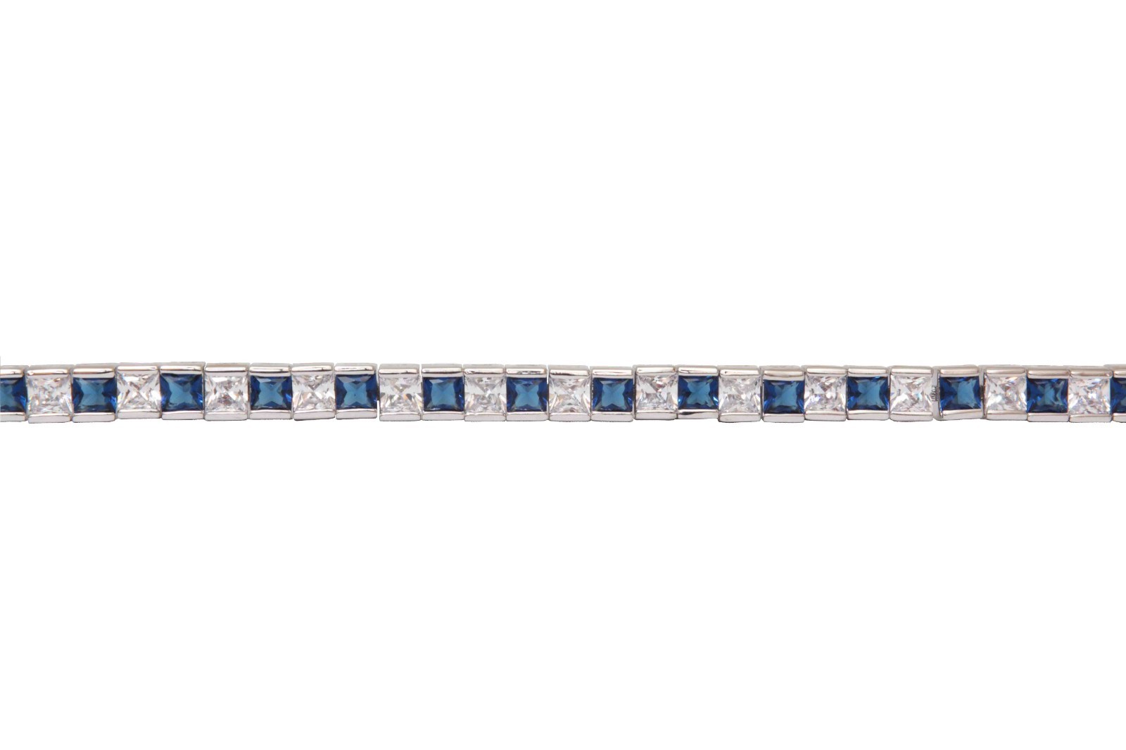 Jewelry Components (43) 24" lengths no clasps- Squares Sapphire/Clear - Sew On