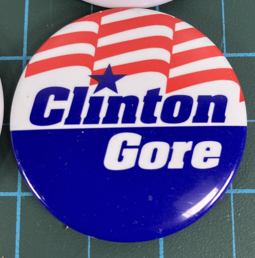 VTG Clinton Gore Campaign Pinback Buttons Lot Of 4 Political Pins 1990s