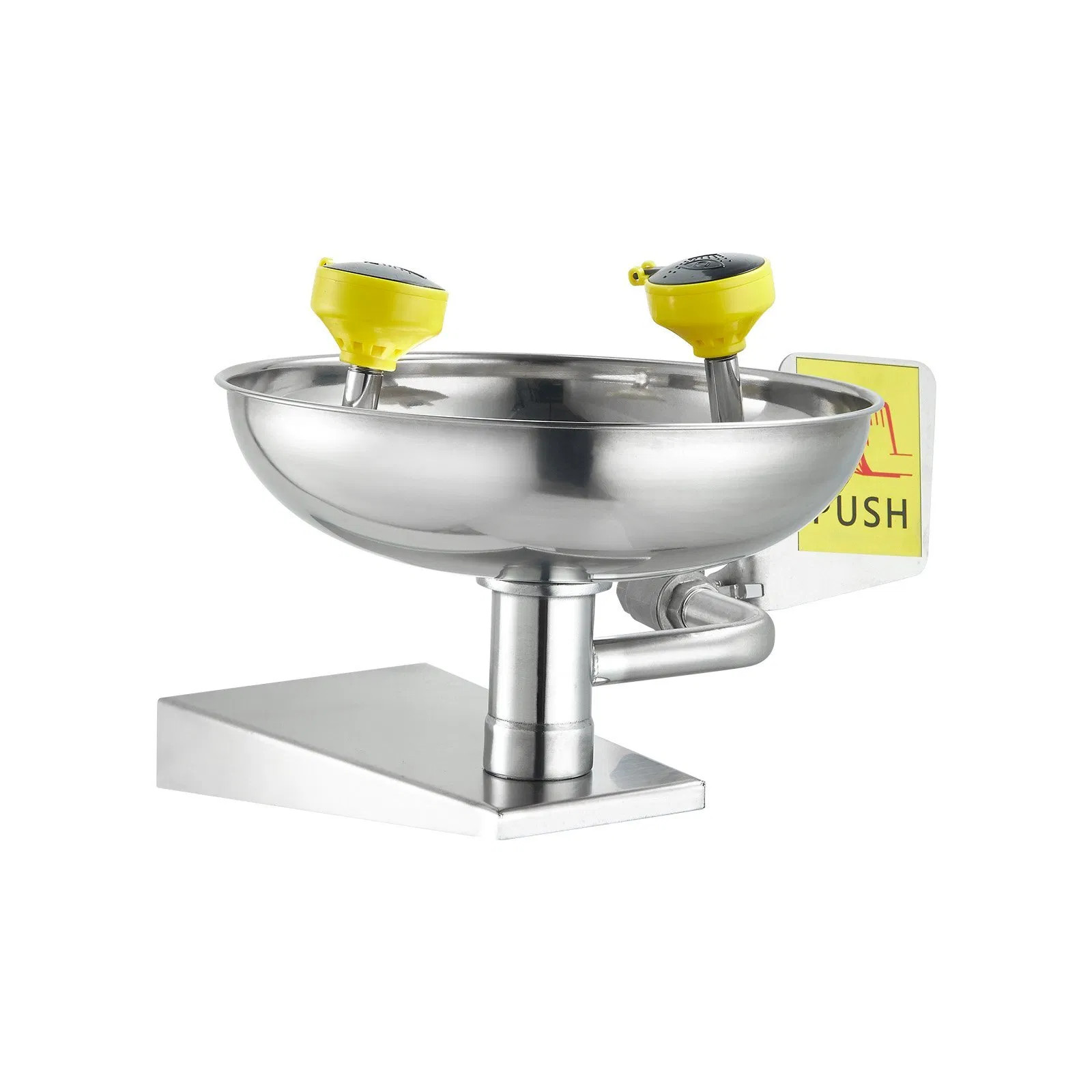 Emergency Eye Wash Station, Stainless Steel Wall-Mounted Eyewash Unit, First Ai