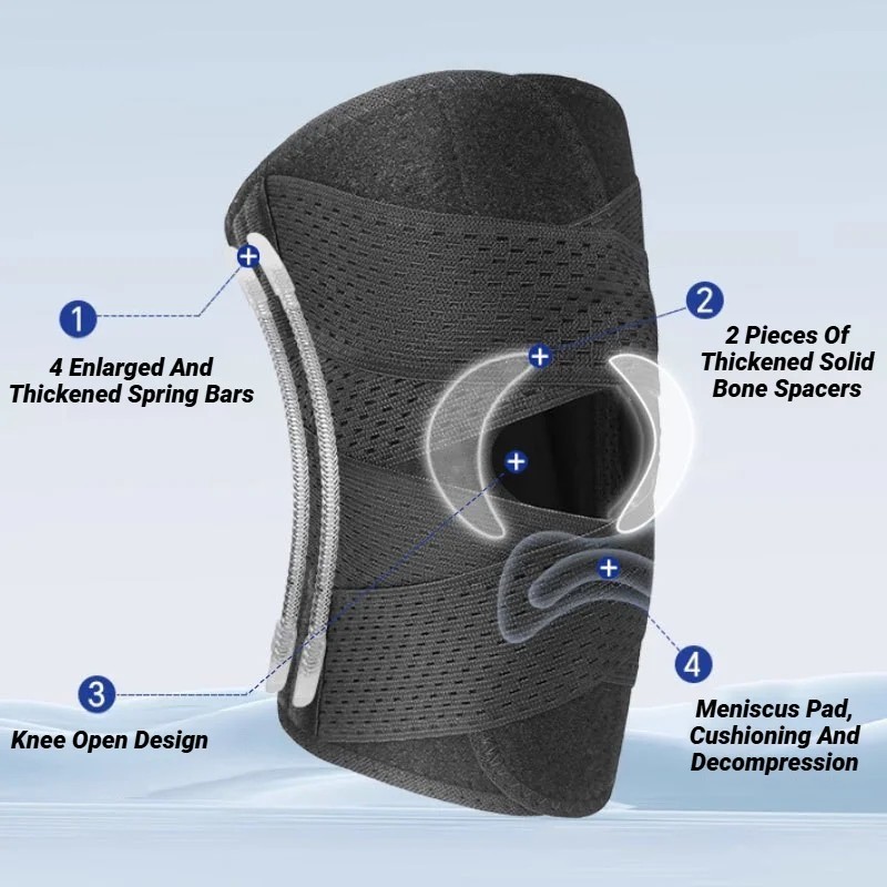 Bareform Knee Brace for Meniscus Support – Adjustable, Patella Stabilizer, Pain