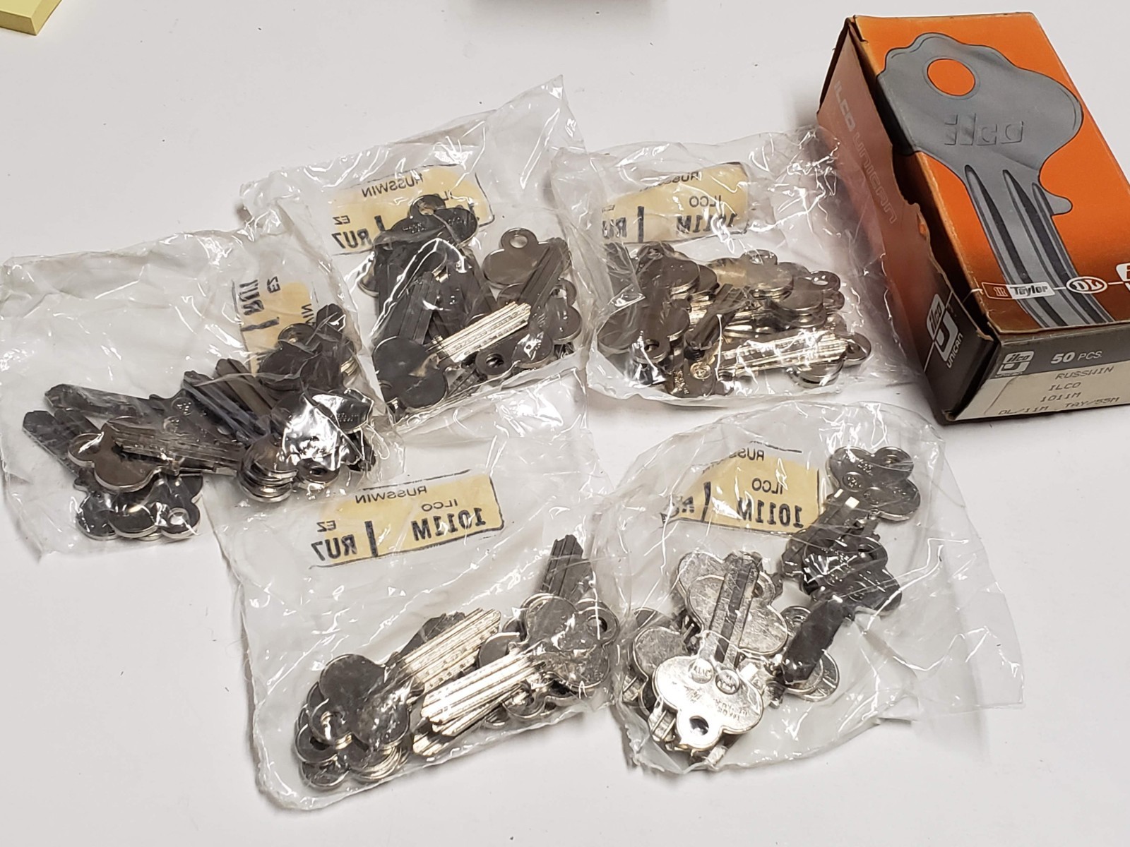 Vtg Lot of 50 ILCO Uncut Key Blanks - Model 1011M - NOS - NEW