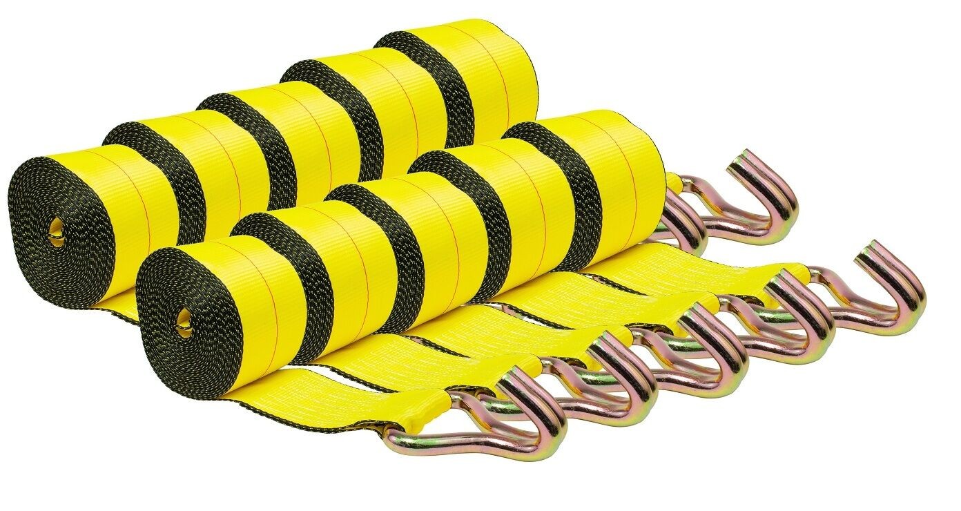 10PK 2"x15' Winch Strap w/Wire Hook for Flatbed Truck Trailer 333lbs WLL