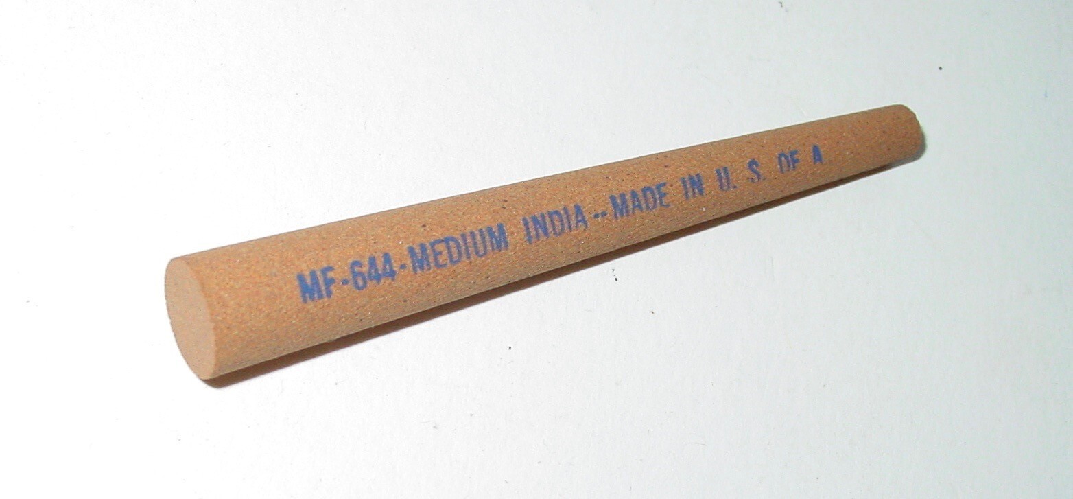 VINTAGE NORTON BEHR MANNING MF644 MEDIUM INDIA FILE SHARPENING OIL STONE USA NOS