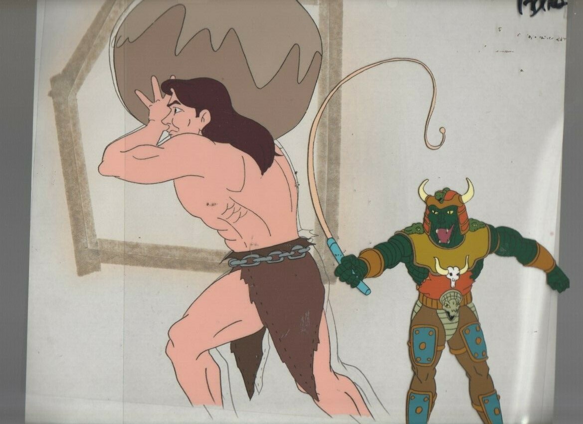 CONAN THE ADVENTURER Animation 10.5x9.5" Cel SC196 A-12 Snake Cult & Slave