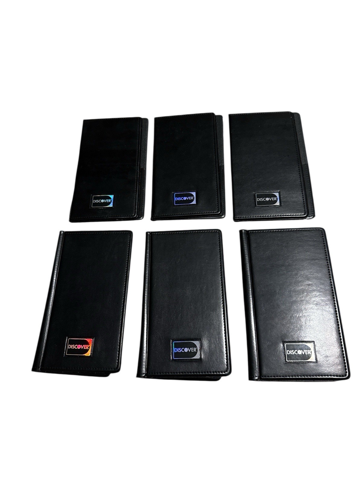(LOT Of 6) Double Panel Discover CHECK Books PRESENTERS RESTAURANT BLACK
