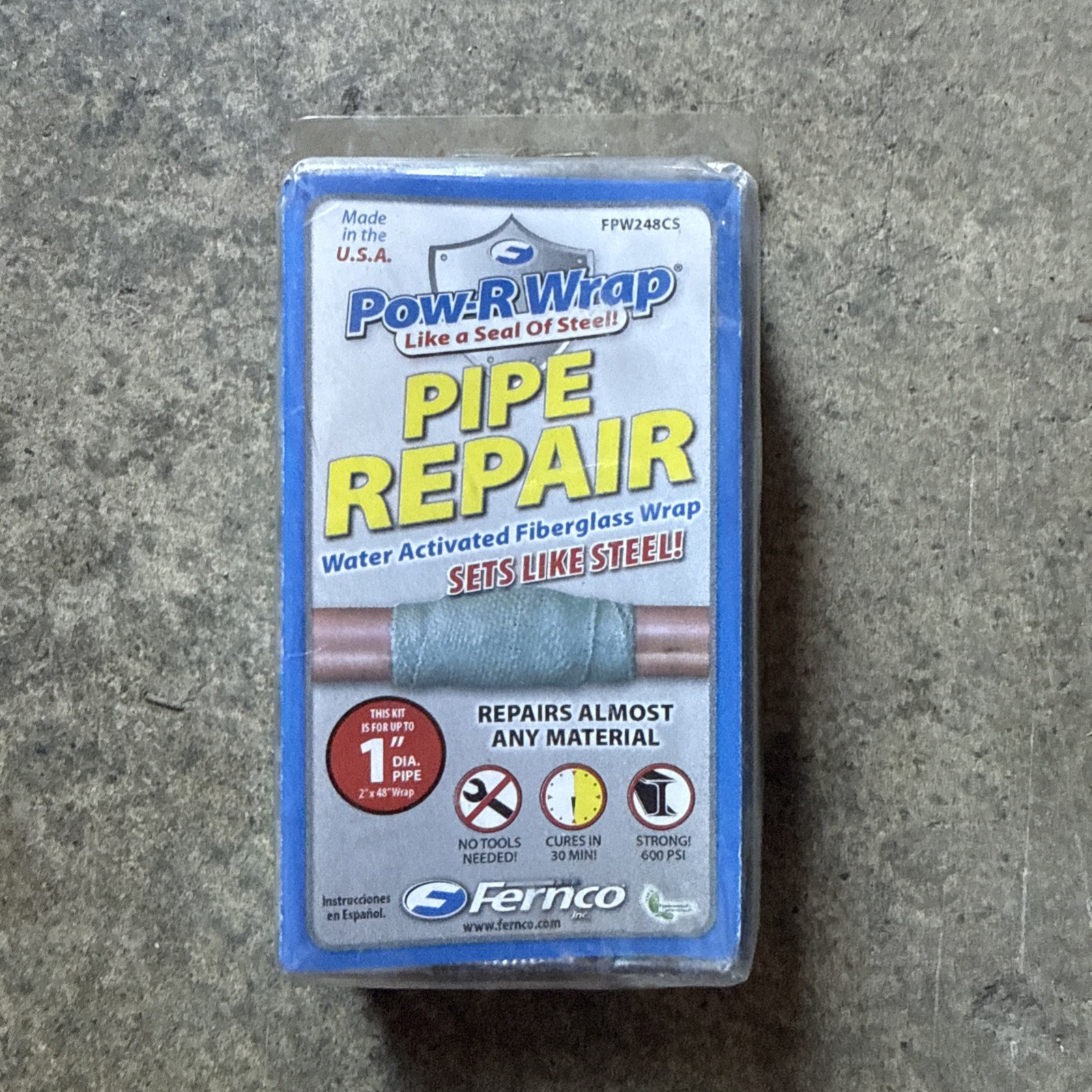 Fernco Pipe Repair Kit,2"W x 48"L,Gray FPW248CS Fernco FPW248CS 2 in x 4 ft