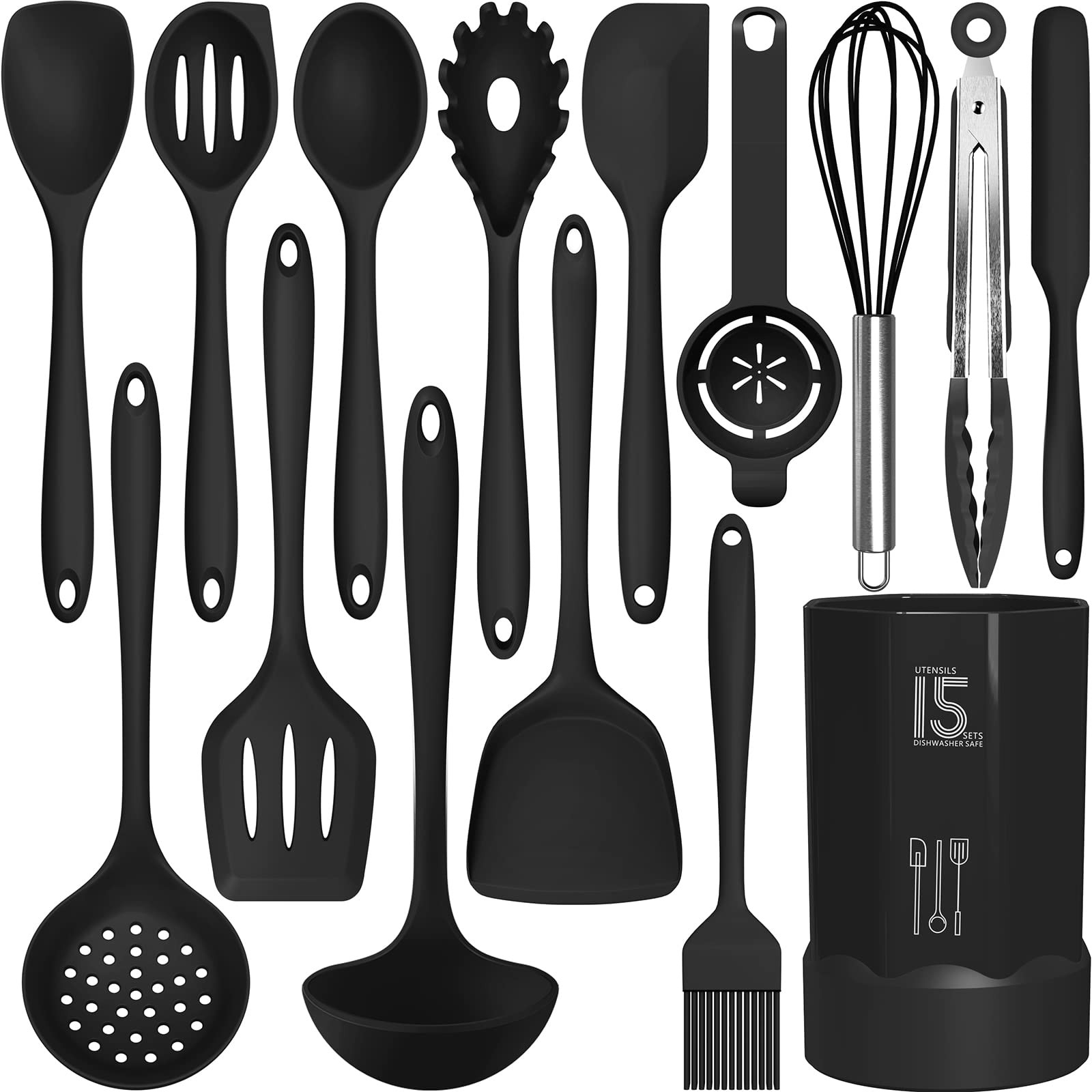 AOTHOD Silicone Cooking Utensils Set - 446�F Heat Resistant Kitchen Utensils,Tur