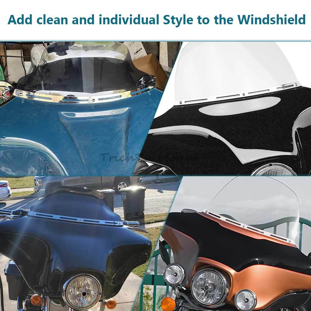 Chrome Slotted Windshield Windscreen Trim for Harley Electra Street Glide FLHX