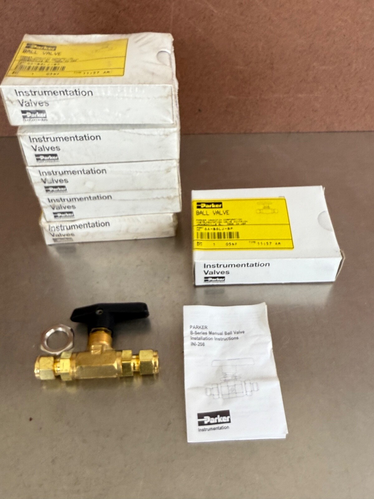 Lot of 6 Sealed Parker 6A-B6LJ-BP Ball Valve 6AB6LJBP