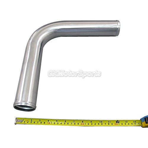 2.5" OD 90 deg Elbow Aluminum Turbo Intercooler Intake pipe 24" L Tube