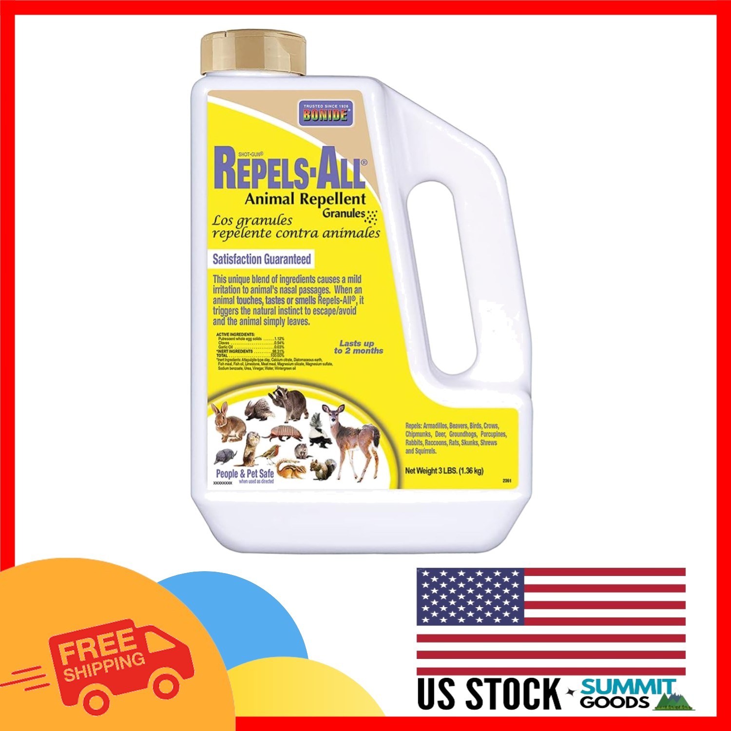 Unscented, Ready-to-Use Animal Repellent Granules – Ideal for Gardens & Lawns